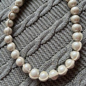Lia Sophia “Bubble Bath” Faux Pearl Necklace – Ivory & Gold